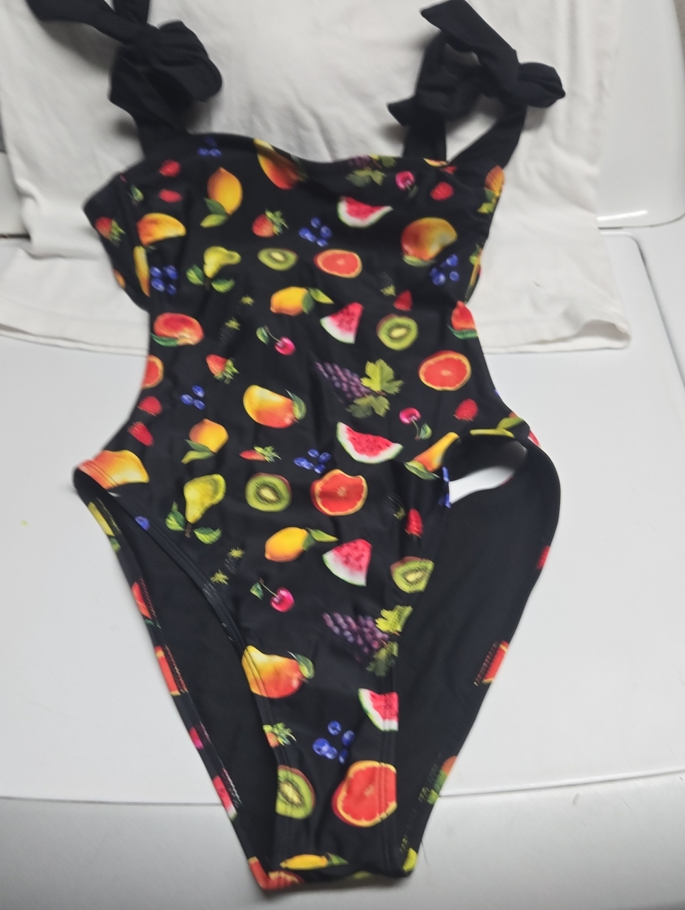 wild fable Black One-Piece with Colorful Fruit Print